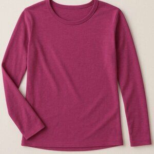 Duluth Regular Fit Scoop Neck Long Sleeve T-Shirt Top Purple-Women's Size M